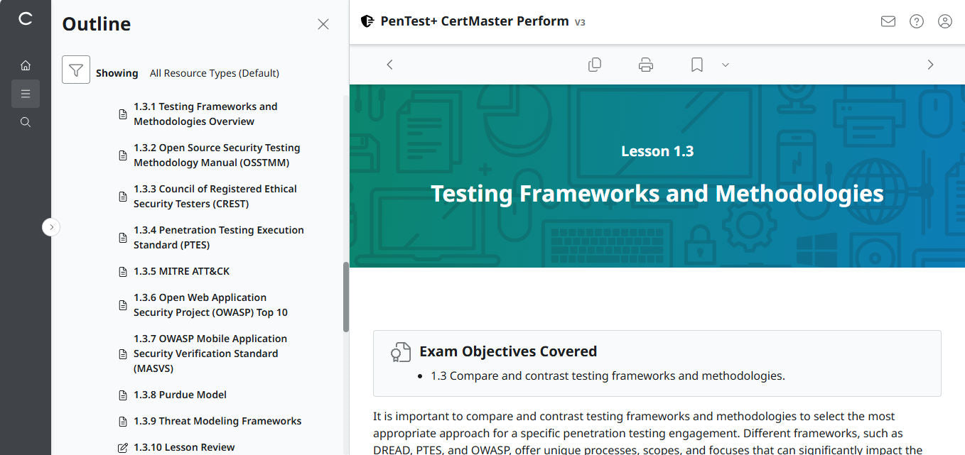 CertMaster Perform  for CompTIA PenTest+ PT0-003 (V3) - 3 Month Access