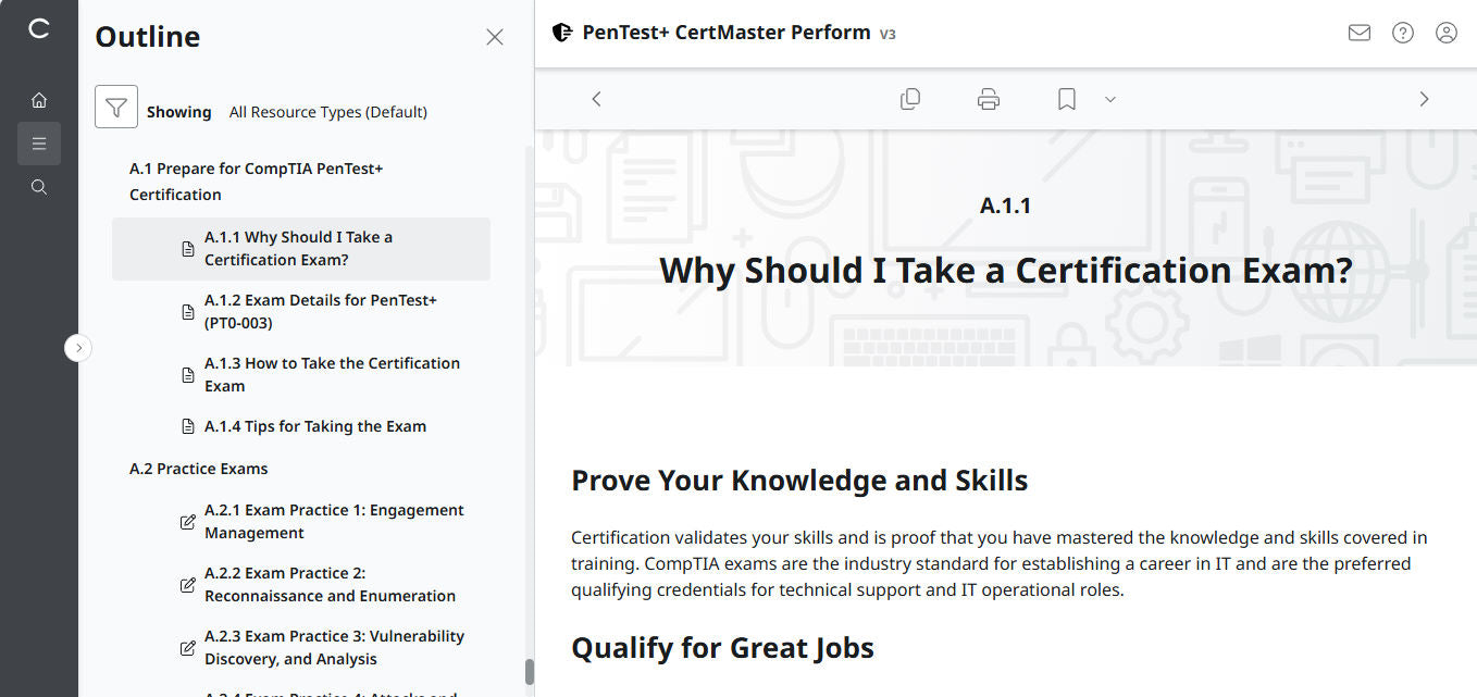 CertMaster Perform  for CompTIA PenTest+ PT0-003 (V3) - 3 Month Access