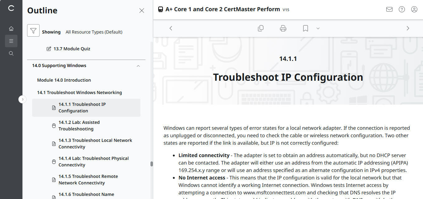 CertMaster Perform   for CompTIA A+ Core 1 & 2 (V15) (4 Month Access)