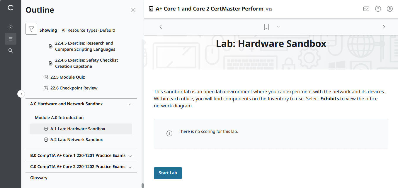 CertMaster Perform   for CompTIA A+ Core 1 & 2 (V15) (4 Month Access)