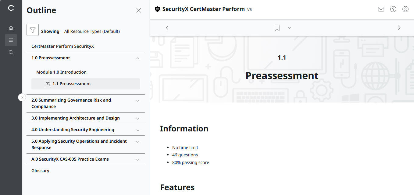 CertMaster Perform for CompTIA  SecurityX CASP+ CAS-005 - 3 Months Access