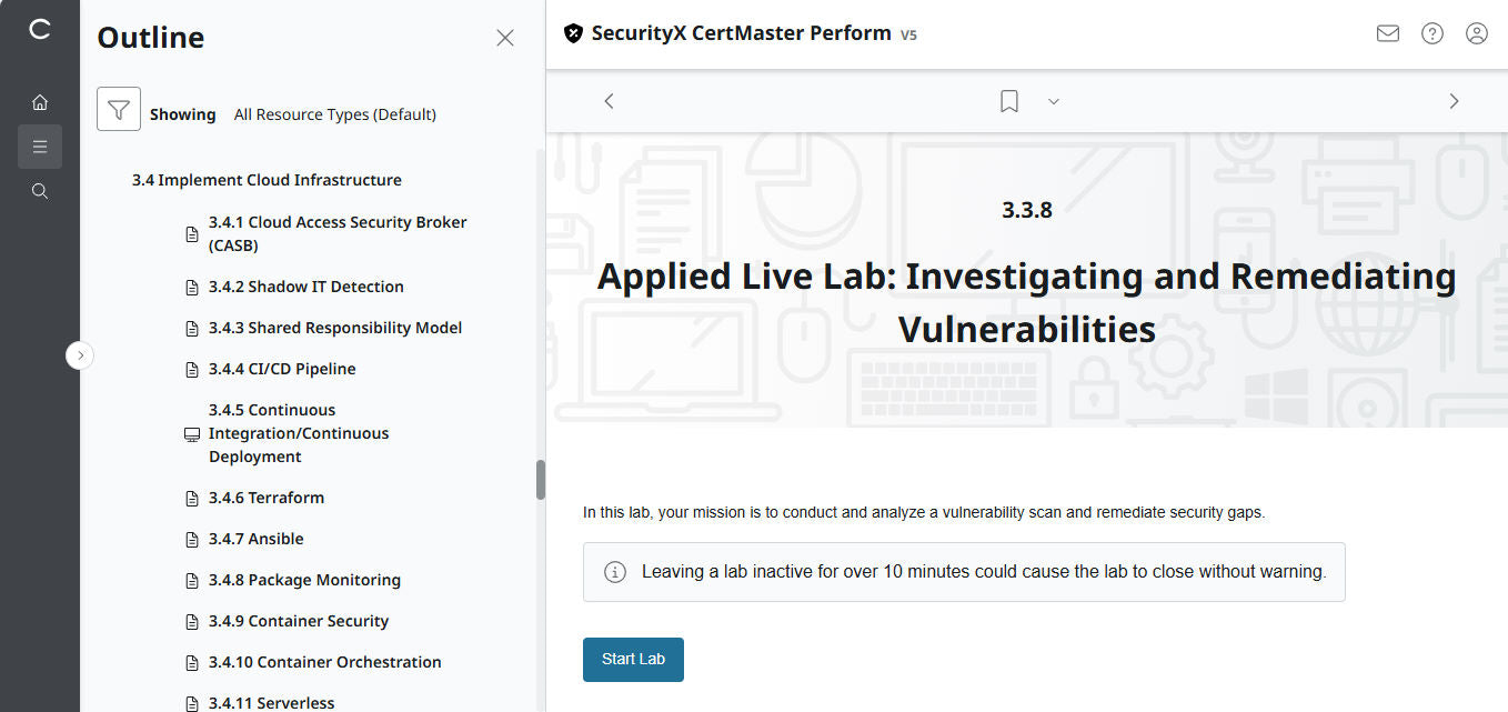 CertMaster Perform for CompTIA  SecurityX CASP+ CAS-005 - 3 Months Access